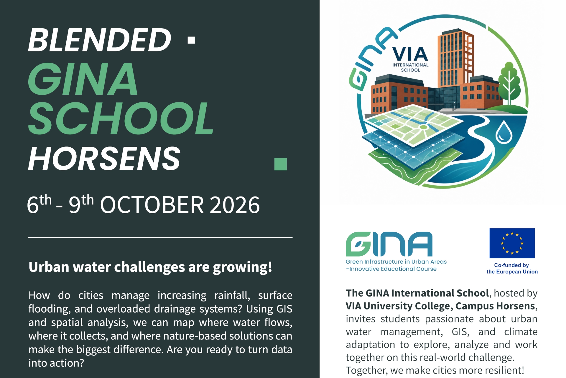 Project GINA news cover – Blended GINA School Horsens: Urban Water challenges are Growing