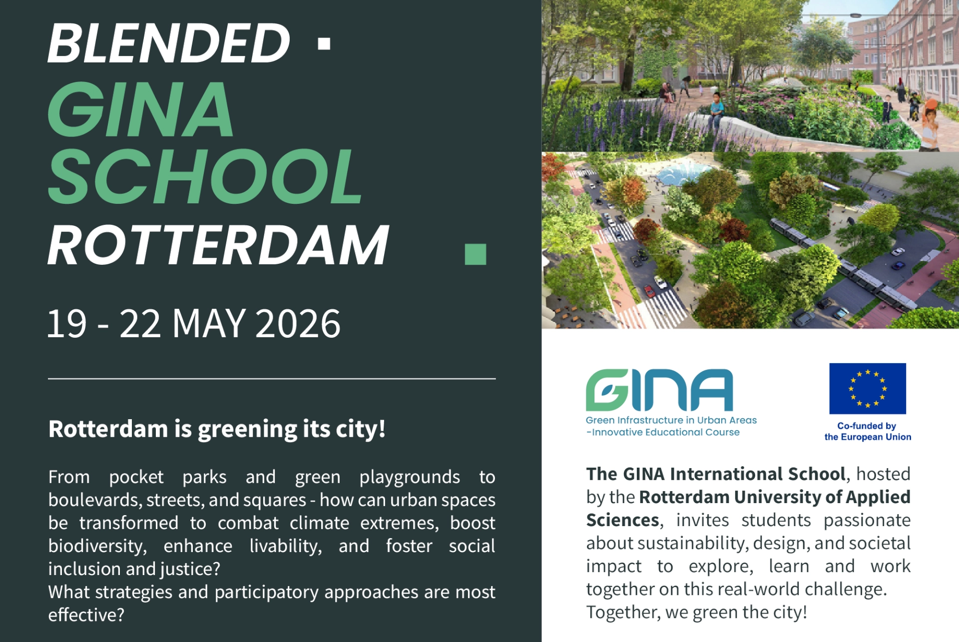 Project GINA news cover – Blended GINA School Rotterdam: Greening Streets and Squares